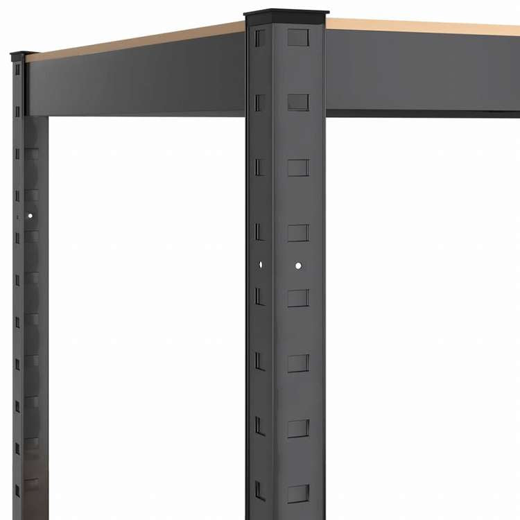 vidaXL 5段シェルフ 3点 アントラシート スチール&エンジニアリングウッドビジネス&工業用 工業用収納 業務用収納棚(代引不可)