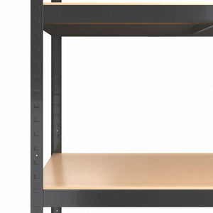 vidaXL 5段シェルフ 3点 アントラシート スチール&エンジニアリングウッドビジネス&工業用 工業用収納 業務用収納棚(代引不可)