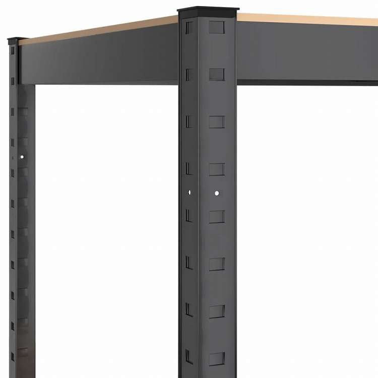vidaXL 5段シェルフ 4点 アントラシート スチール&エンジニアリングウッドビジネス&工業用 工業用収納 業務用収納棚(代引不可)