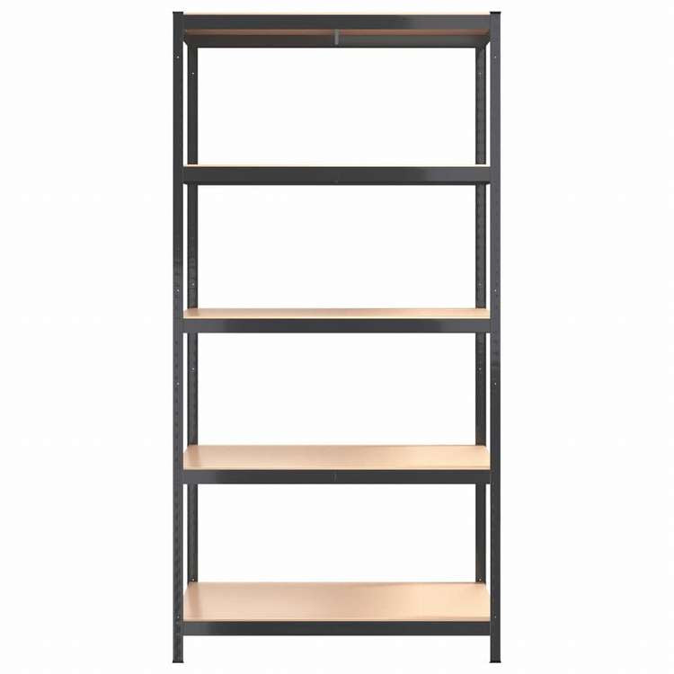 vidaXL 5段シェルフ 4点 アントラシート スチール&エンジニアリングウッドビジネス&工業用 工業用収納 業務用収納棚(代引不可)