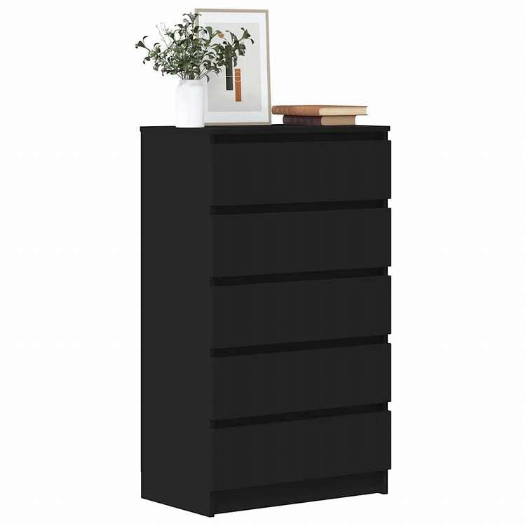 vidaXL 引き出しキャビネット ブラック 60x36x103cm エンジニアリングウッド家具 キャビネット&収納 サイドボード(代引不可)
