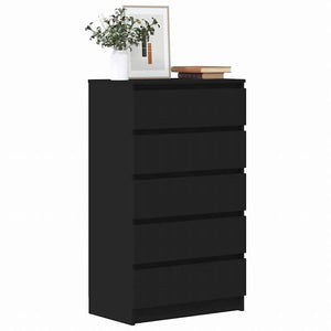 vidaXL 引き出しキャビネット ブラック 60x36x103cm エンジニアリングウッド家具 キャビネット&収納 サイドボード(代引不可)