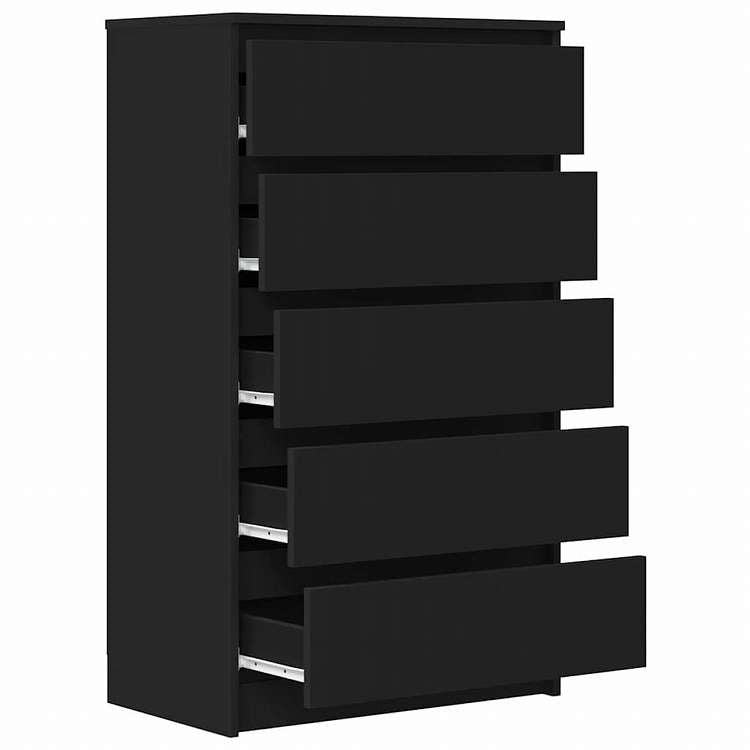 vidaXL 引き出しキャビネット ブラック 60x36x103cm エンジニアリングウッド家具 キャビネット&収納 サイドボード(代引不可)
