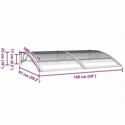 vidaXL ドアキャノピー ブラック 150x100 cm ポリカーボネート製ホーム&ガーデン 芝&ガーデン アウトドアリビング 窓・ドア用日除け/オーニング(代引不可)