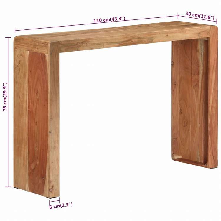 vidaXL コンソールテーブル 110x30x76cm アカシア無垢材家具 テーブル アクセントテーブル エンドテーブル(代引不可)