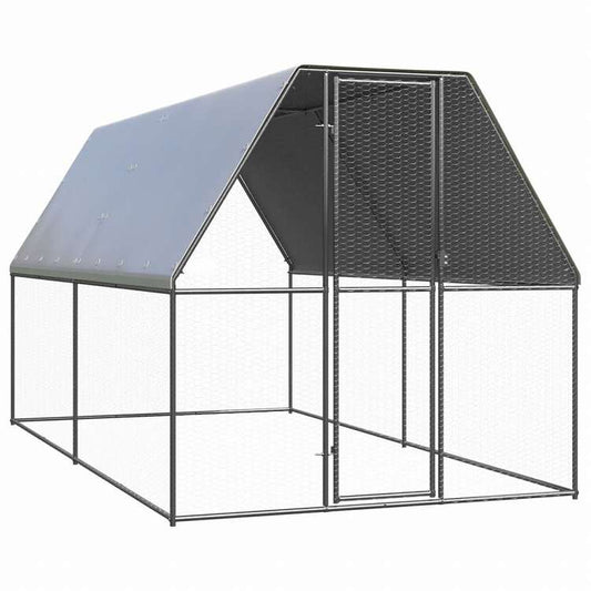 vidaXL 屋外鶏小屋 2x4x2m 亜鉛メッキ鋼製動物&ペット用品 ペット用品 小動物用品 小動物 飼育・ケージ(代引不可)