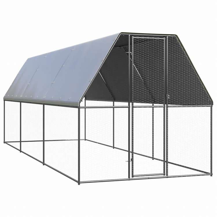 vidaXL 屋外鶏小屋 2x6x2m 亜鉛メッキ鋼製動物&ペット用品 ペット用品 小動物用品 小動物 飼育・ケージ(代引不可)