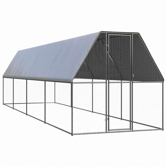 vidaXL 屋外鶏小屋 2x8x2m 亜鉛メッキ鋼製動物&ペット用品 ペット用品 小動物用品 小動物 飼育・ケージ(代引不可)