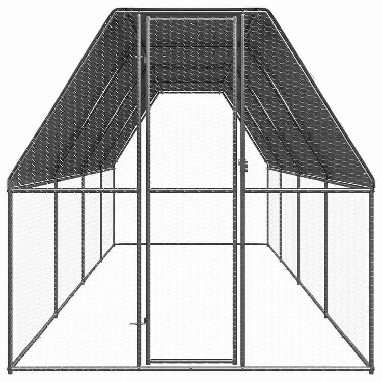 vidaXL 屋外鶏小屋 2x8x2m 亜鉛メッキ鋼製動物&ペット用品 ペット用品 小動物用品 小動物 飼育・ケージ(代引不可)