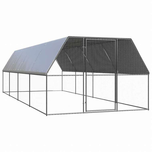 vidaXL 屋外鶏小屋 3x8x2m 亜鉛メッキ鋼製Animals & Pet Supplies ペット用品 小動物用品 小動物 飼育・ケージ(代引不可)