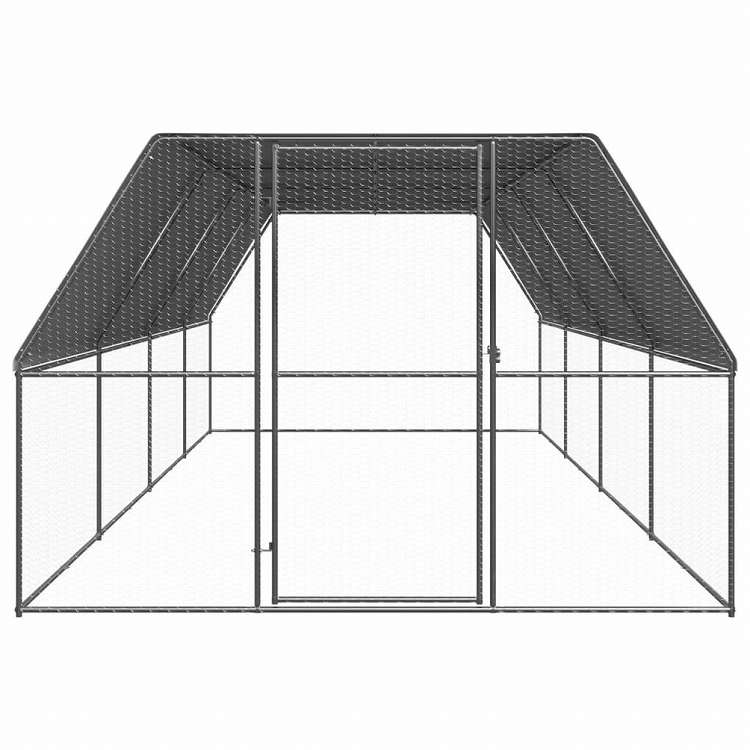 vidaXL 屋外鶏小屋 3x8x2m 亜鉛メッキ鋼製Animals & Pet Supplies ペット用品 小動物用品 小動物 飼育・ケージ(代引不可)