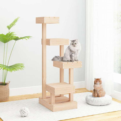 vidaXL キャットツリー 45.5x49x103 cm パイン無垢材動物&ペット用品 ペット用品 猫用品 猫用家具(代引不可)
