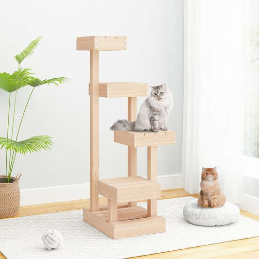 vidaXL キャットツリー 45.5x49x103 cm パイン無垢材動物&ペット用品 ペット用品 猫用品 猫用家具(代引不可)