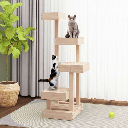 vidaXL キャットツリー 45.5x49x103 cm パイン無垢材動物&ペット用品 ペット用品 猫用品 猫用家具(代引不可)