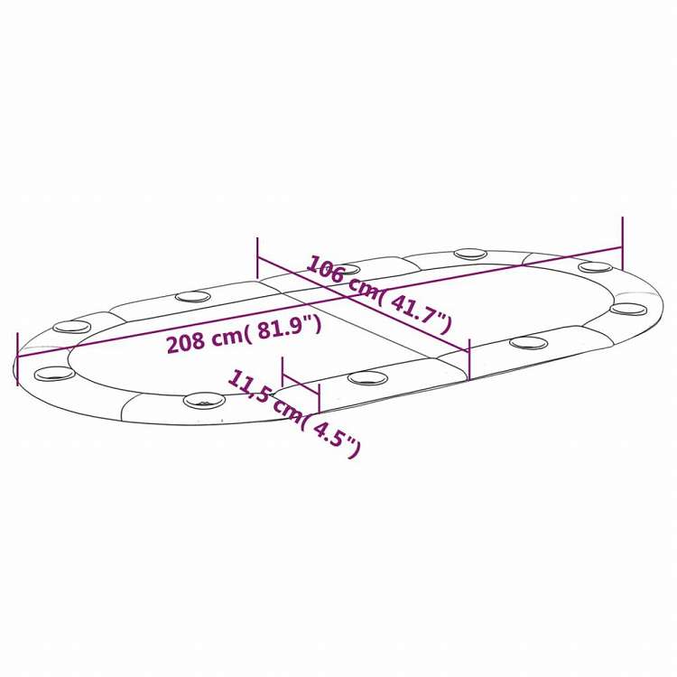 vidaXL 10人用 折りたたみ式ポーカー用テーブルトップ グリーン 208x106x3 cm家具 テーブル ポーカー・ゲーム用テーブル(代引不可)