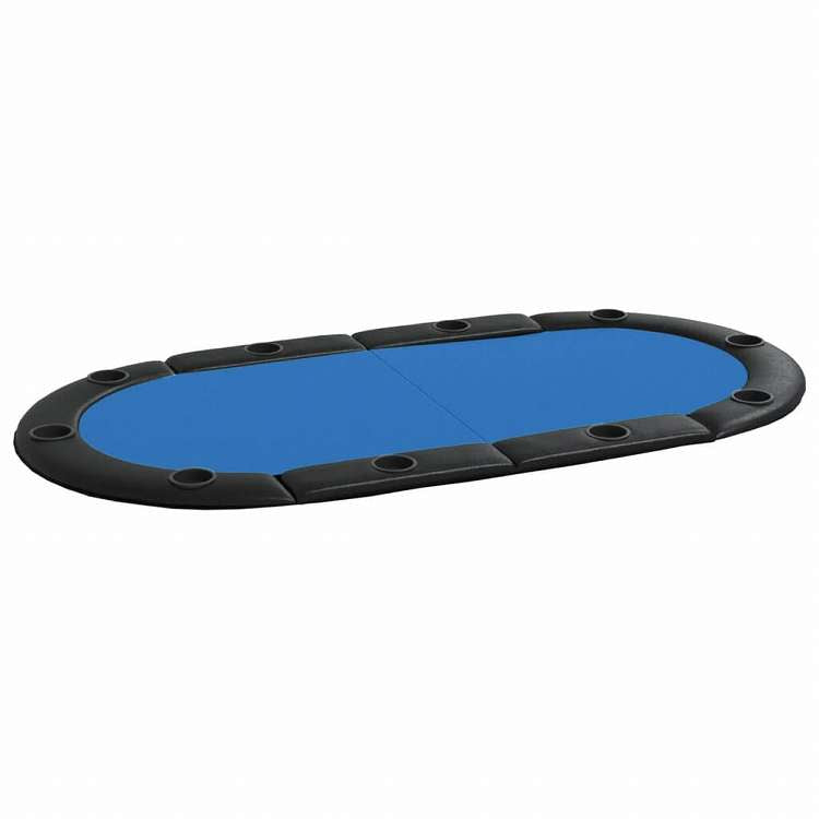 vidaXL 10人用 折りたたみ式ポーカー用テーブルトップ ブルー 208x106x3 cm家具 テーブル ポーカー・ゲーム用テーブル(代引不可)