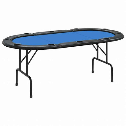 vidaXL 10人用 折りたたみ式ポーカーテーブル ブルー 207x106x76 cm家具 テーブル ポーカー・ゲーム用テーブル(代引不可)