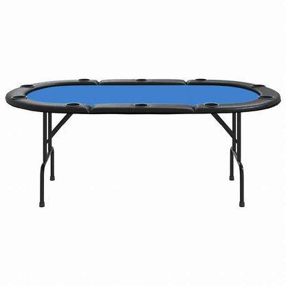 vidaXL 10人用 折りたたみ式ポーカーテーブル ブルー 207x106x76 cm家具 テーブル ポーカー・ゲーム用テーブル(代引不可)