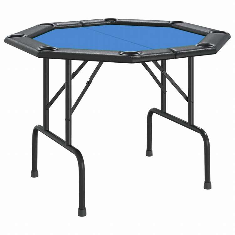 vidaXL 8人用 折りたたみ式ポーカーテーブル ブルー 108x108x75 cm家具