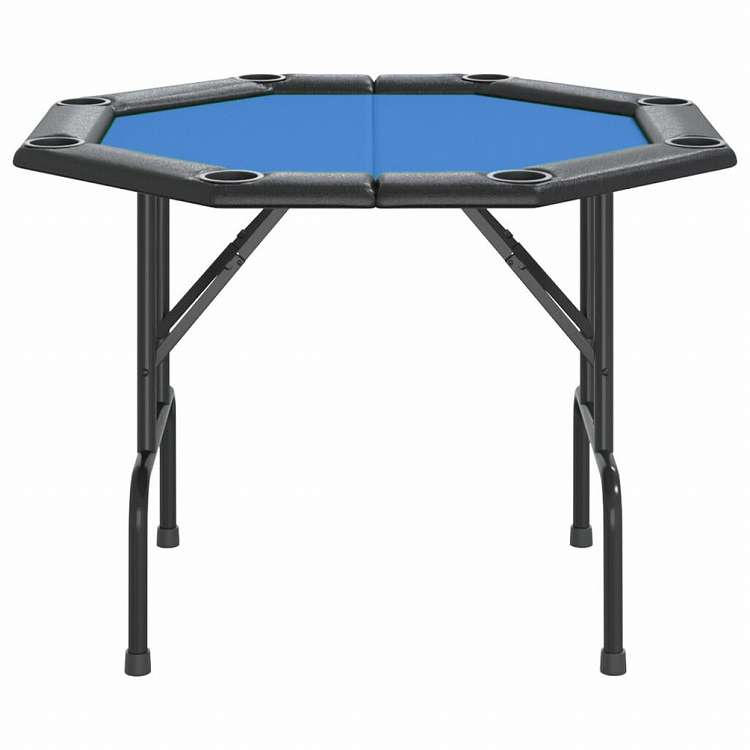 vidaXL 8人用 折りたたみ式ポーカーテーブル ブルー 108x108x75 cm家具