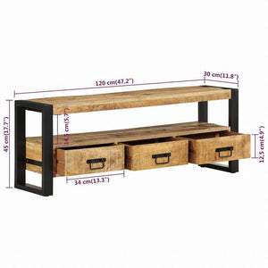 vidaXL テレビキャビネット 120x30x45 cm マンゴー無垢材家具 AVラック・テレビ台(代引不可)