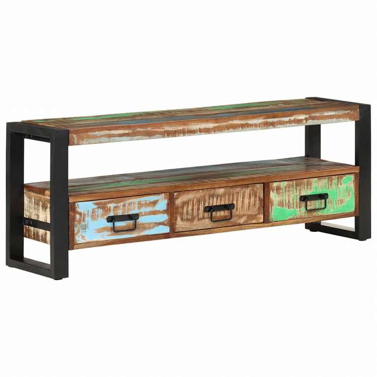vidaXL テレビキャビネット 120x30x45 cm 再生無垢材家具 AVラック・テレビ台(代引不可)