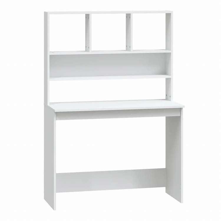 vidaXL 棚付きデスク ホワイト 102x45x148cm エンジニアリングウッド家具 オフィス家具 デスク(代引不可)