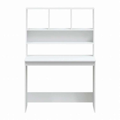 vidaXL 棚付きデスク ホワイト 102x45x148cm エンジニアリングウッド家具 オフィス家具 デスク(代引不可)