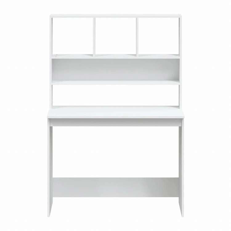 vidaXL 棚付きデスク ホワイト 102x45x148cm エンジニアリングウッド家具 オフィス家具 デスク(代引不可)