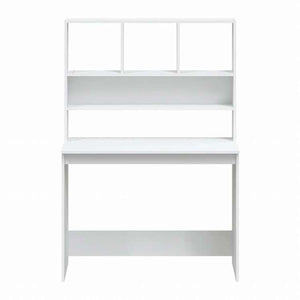 vidaXL 棚付きデスク ホワイト 102x45x148cm エンジニアリングウッド家具 オフィス家具 デスク(代引不可)