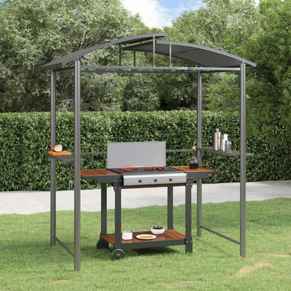 vidaXL BBQ ガゼボ サイドシェルフ付き アントラシート 210x114x230 cm スチール製ホーム&ガーデン 芝&ガーデン アウトドアリビング アウトドアストラクチャー キャノピー・ガゼボ(代引不可)