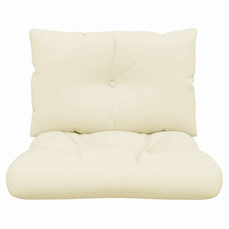 vidaXL パレットソファクッション 2点 クリーム ファブリックホーム&ガーデン デコレーション チェア・ソファクッション(代引不可)