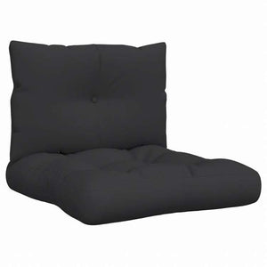 vidaXL パレットクッション 2点 ブラック ファブリックホーム&ガーデン デコレーション チェア・ソファクッション(代引不可)