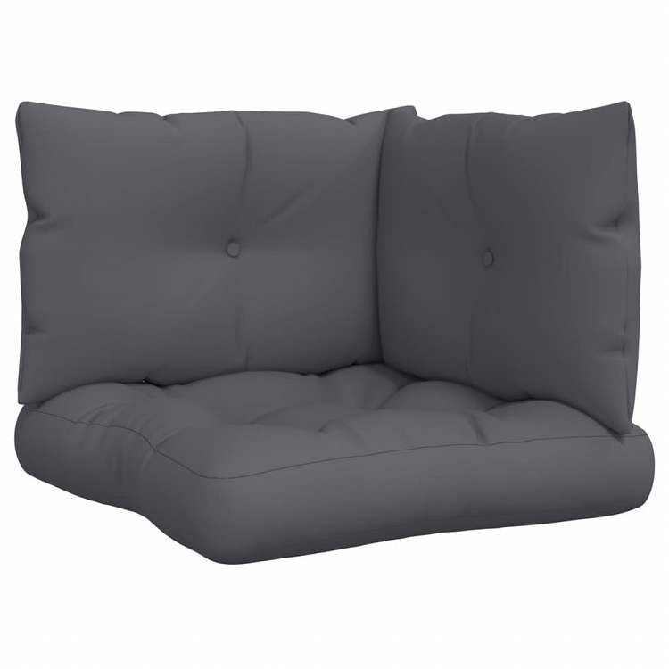 vidaXL パレットソファクッション 3点 アントラシート ファブリックホーム&ガーデン デコレーション チェア・ソファクッション(代引不可)