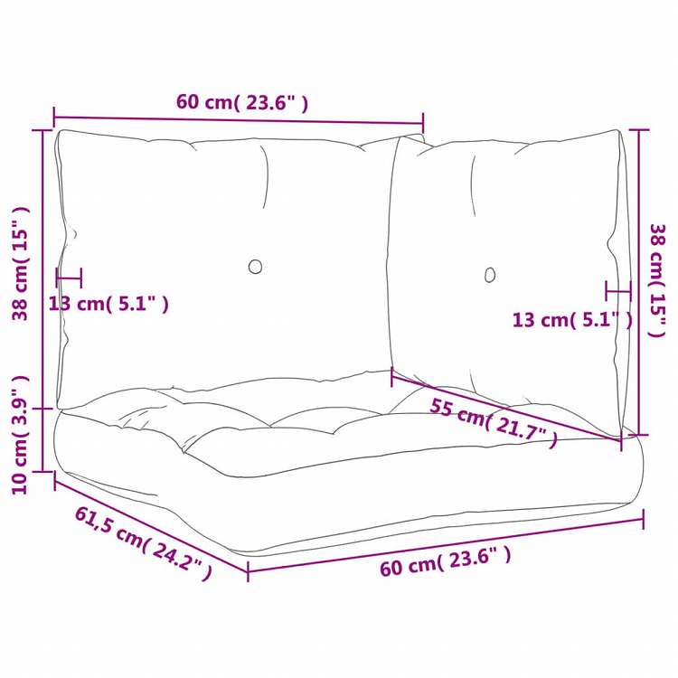 vidaXL パレットソファクッション 3点 アントラシート ファブリックホーム&ガーデン デコレーション チェア・ソファクッション(代引不可)
