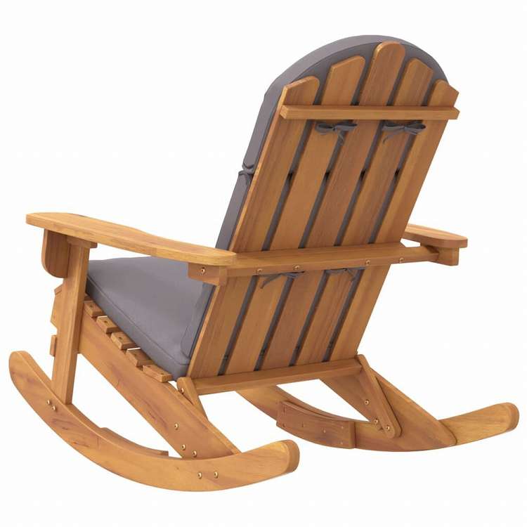 vidaXL アディロンダックガーデンチェア クッション付き アカシア無垢材家具 アウトドア家具 屋外椅子 アウトドアベンチチェア(代引不可)