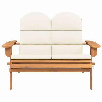 vidaXL アディロンダック ガーデンベンチ クッション付き 126 cm アカシア無垢材家具 アウトドア家具 屋外椅子 アウトドアベンチ(代引不可)
