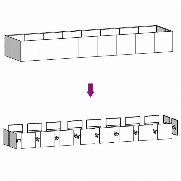vidaXL ガーデンレイズドベッド 360x80x40 cm コルテン鋼ホーム&ガーデン 芝&ガーデン ガーデニング 鉢植え・プランター(代引不可)