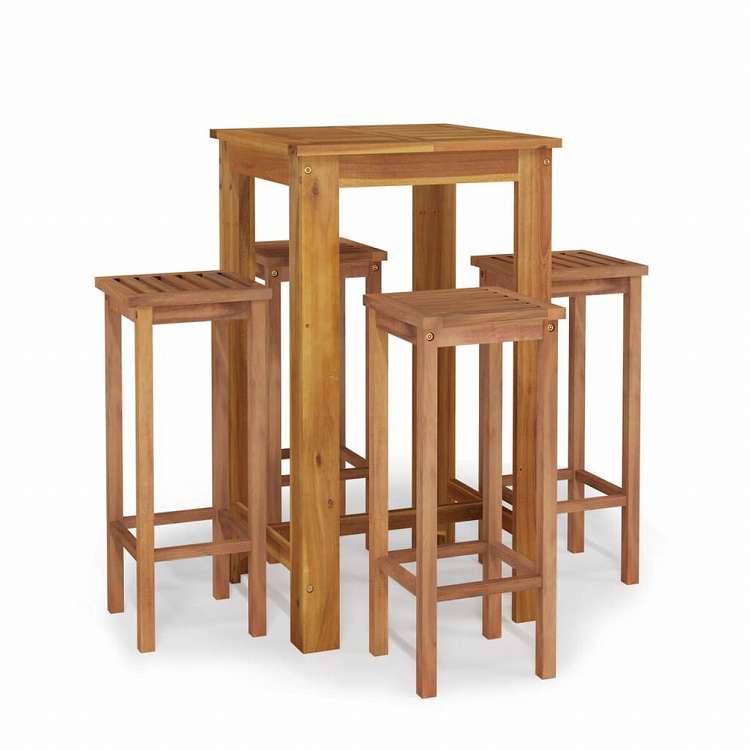 vidaXL ガーデンバーセット 5点セット アカシア無垢材家具 アウトドア家具 屋外家具セット(代引不可)