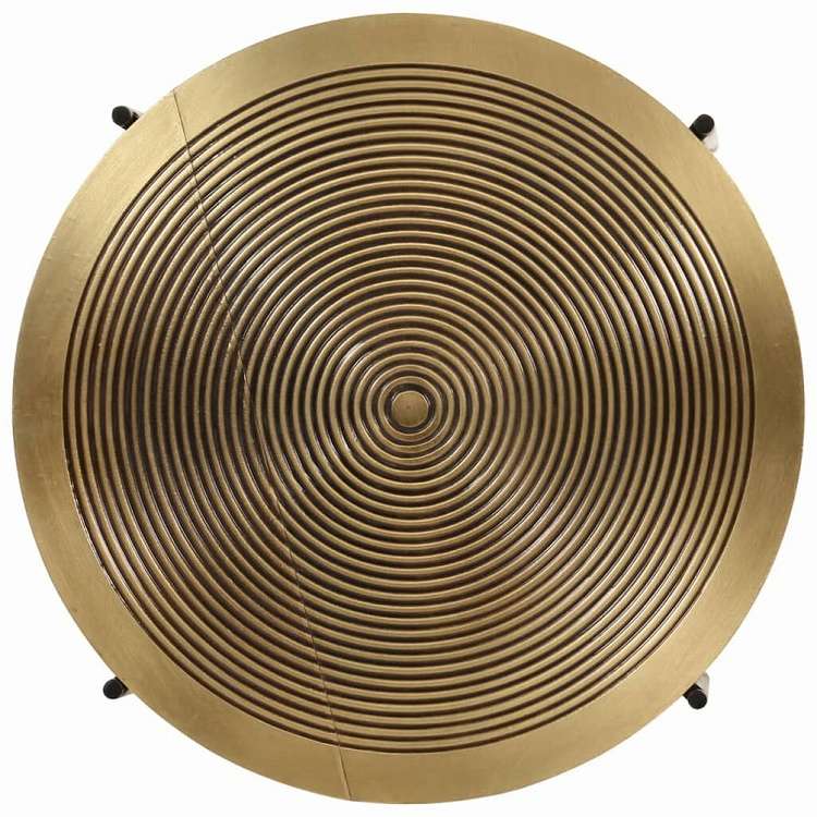 vidaXL コーヒーテーブル 2点セット 真鍮&ブラックメタル家具 テーブル アクセントテーブル コーヒーテーブル(代引不可)