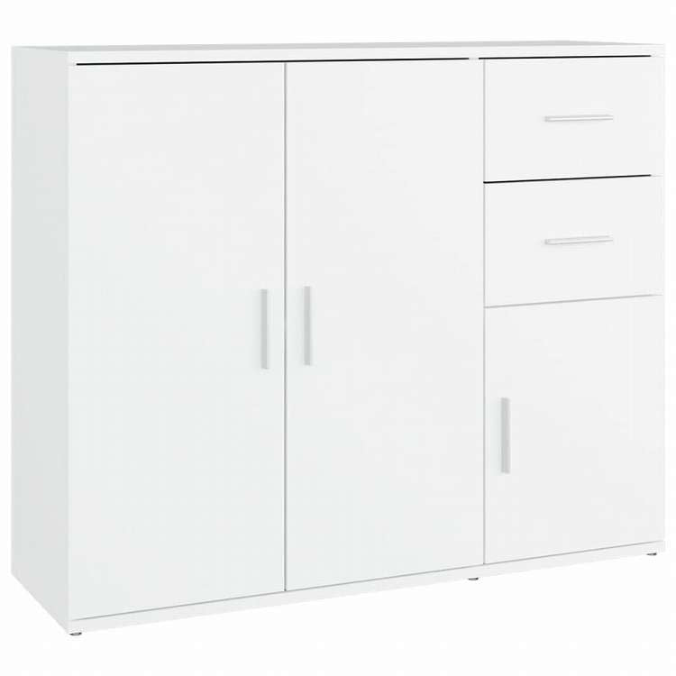 vidaXL サイドボード ホワイト 91x29.5x75cm エンジニアリングウッド家具 キャビネット&収納 サイドボード(代引不可)