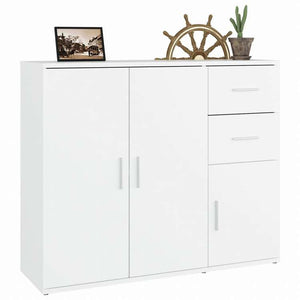 vidaXL サイドボード ホワイト 91x29.5x75cm エンジニアリングウッド家具 キャビネット&収納 サイドボード(代引不可)