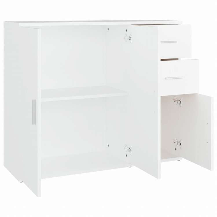 vidaXL サイドボード ホワイト 91x29.5x75cm エンジニアリングウッド家具 キャビネット&収納 サイドボード(代引不可)