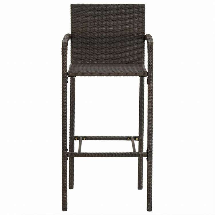 vidaXL バースツール 2点 ポリラタン製 ブラウン家具 チェア テーブル・バースツール(代引不可)