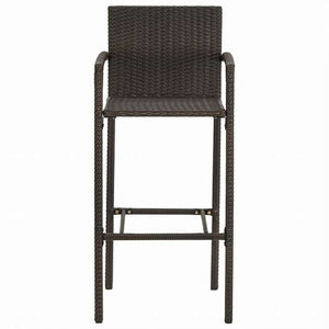 vidaXL バースツール 2点 ポリラタン製 ブラウン家具 チェア テーブル・バースツール(代引不可)
