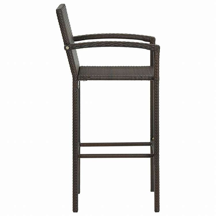vidaXL バースツール 2点 ポリラタン製 ブラウン家具 チェア テーブル・バースツール(代引不可)