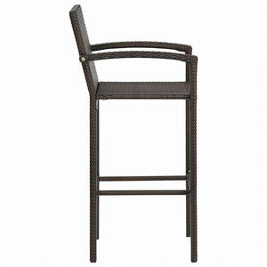 vidaXL バースツール 2点 ポリラタン製 ブラウン家具 チェア テーブル・バースツール(代引不可)