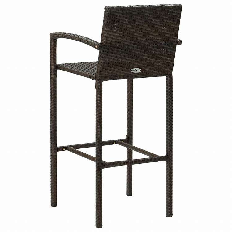 vidaXL バースツール 2点 ポリラタン製 ブラウン家具 チェア テーブル・バースツール(代引不可)