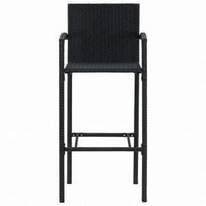 vidaXL バースツール 2点 ポリラタン製 ブラック家具 チェア テーブル・バースツール(代引不可)