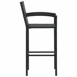 vidaXL バースツール 2点 ポリラタン製 ブラック家具 チェア テーブル・バースツール(代引不可)